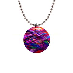 Wave Lines Pattern Abstract 1  Button Necklace