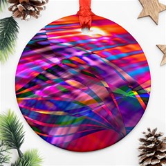 Wave Lines Pattern Abstract Round Ornament (Two Sides)