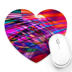 Wave Lines Pattern Abstract Heart Mousepads