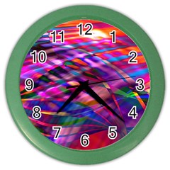 Wave Lines Pattern Abstract Color Wall Clock