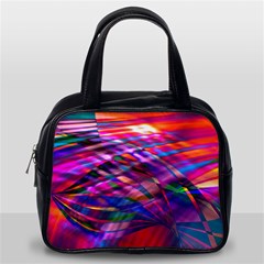 Wave Lines Pattern Abstract Classic Handbag (One Side)