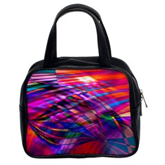 Wave Lines Pattern Abstract Classic Handbag (Two Sides)