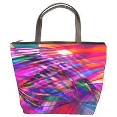 Wave Lines Pattern Abstract Bucket Bag