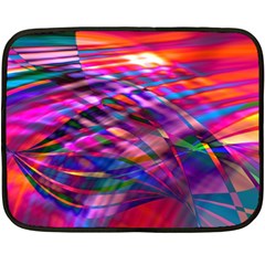 Wave Lines Pattern Abstract Double Sided Fleece Blanket (Mini) 