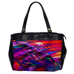 Wave Lines Pattern Abstract Oversize Office Handbag