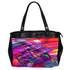 Wave Lines Pattern Abstract Oversize Office Handbag (2 Sides)