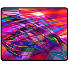 Wave Lines Pattern Abstract Fleece Blanket (Medium) 