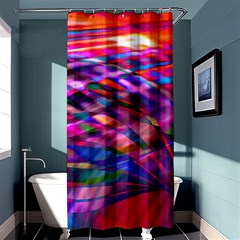 Wave Lines Pattern Abstract Shower Curtain 36  x 72  (Stall) 