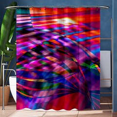 Wave Lines Pattern Abstract Shower Curtain 60  x 72  (Medium) 