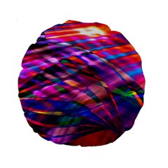 Wave Lines Pattern Abstract Standard 15  Premium Round Cushions