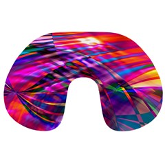 Wave Lines Pattern Abstract Travel Neck Pillow