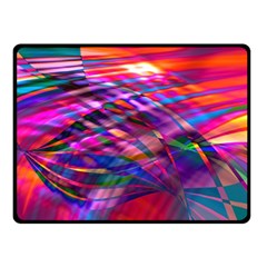 Wave Lines Pattern Abstract Double Sided Fleece Blanket (Small) 