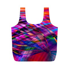 Wave Lines Pattern Abstract Full Print Recycle Bag (M)