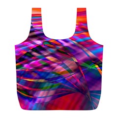 Wave Lines Pattern Abstract Full Print Recycle Bag (L)