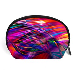 Wave Lines Pattern Abstract Accessory Pouch (Large)