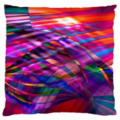 Wave Lines Pattern Abstract Large Flano Cushion Case (One Side)