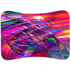 Wave Lines Pattern Abstract Velour Seat Head Rest Cushion