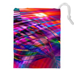 Wave Lines Pattern Abstract Drawstring Pouch (4XL)