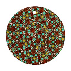 Colorful Modern Geometric Print Pattern Ornament (round) by dflcprintsclothing