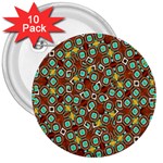 Colorful Modern Geometric Print Pattern 3  Buttons (10 pack)  Front