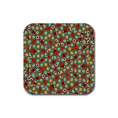 Colorful Modern Geometric Print Pattern Rubber Coaster (square)  by dflcprintsclothing