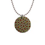 Colorful Modern Geometric Print Pattern 1  Button Necklace Front