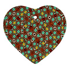 Colorful Modern Geometric Print Pattern Heart Ornament (two Sides) by dflcprintsclothing