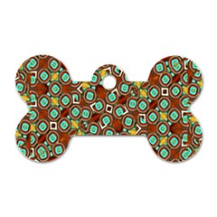 Colorful Modern Geometric Print Pattern Dog Tag Bone (two Sides) by dflcprintsclothing