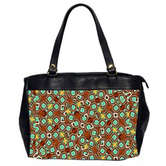 Colorful Modern Geometric Print Pattern Oversize Office Handbag (2 Sides) by dflcprintsclothing