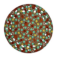 Colorful Modern Geometric Print Pattern Round Filigree Ornament (two Sides) by dflcprintsclothing