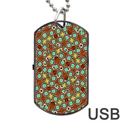 Colorful Modern Geometric Print Pattern Dog Tag Usb Flash (one Side) by dflcprintsclothing