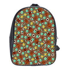 Colorful Modern Geometric Print Pattern School Bag (xl) by dflcprintsclothing