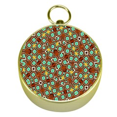 Colorful Modern Geometric Print Pattern Gold Compasses