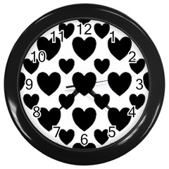 Love Hearts Wall Clock (black) by myuique