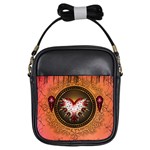 Awesome Dark Heart With Skulls Girls Sling Bag Front