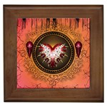 Awesome Dark Heart With Skulls Framed Tile Front