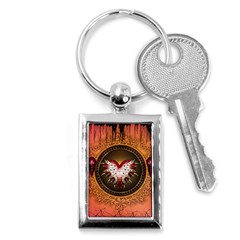 Awesome Dark Heart With Skulls Key Chain (rectangle) by FantasyWorld7