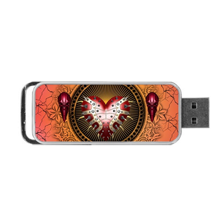 Awesome Dark Heart With Skulls Portable USB Flash (One Side)