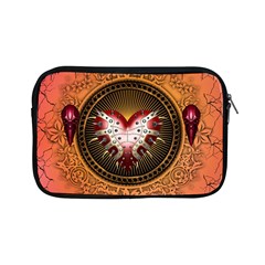 Awesome Dark Heart With Skulls Apple Ipad Mini Zipper Cases by FantasyWorld7