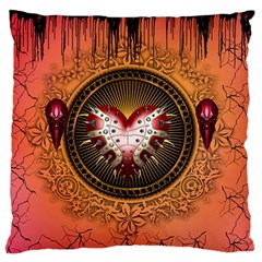 Awesome Dark Heart With Skulls Standard Flano Cushion Case (two Sides) by FantasyWorld7