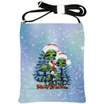 Merry Christmas, Funny Mushroom With Christmas Hat Shoulder Sling Bag Front