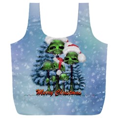 Merry Christmas, Funny Mushroom With Christmas Hat Full Print Recycle Bag (xxxl) by FantasyWorld7