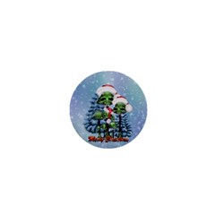 Merry Christmas, Funny Mushroom With Christmas Hat 1  Mini Magnets by FantasyWorld7