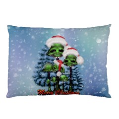 Merry Christmas, Funny Mushroom With Christmas Hat Pillow Case by FantasyWorld7