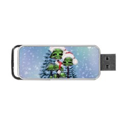 Merry Christmas, Funny Mushroom With Christmas Hat Portable Usb Flash (two Sides) by FantasyWorld7