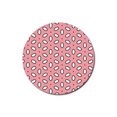 Pink Background Texture Rubber Round Coaster (4 Pack)  by Mariart