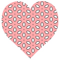 Pink Background Texture Wooden Puzzle Heart