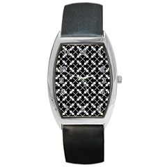 Abstract Background Arrow Barrel Style Metal Watch