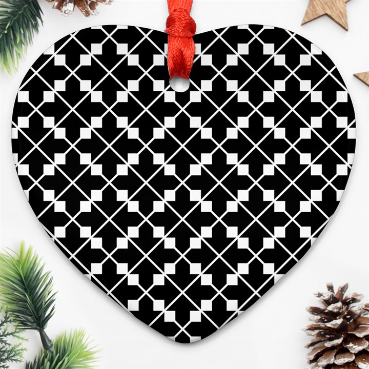 Abstract Background Arrow Heart Ornament (Two Sides)