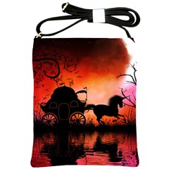 Drive In The Night By Carriage Shoulder Sling Bag by FantasyWorld7